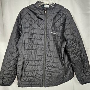 Columbia black Light puffer women's xl hooded jacket